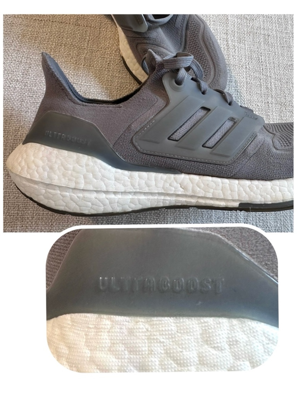 ADIDAS Ultraboost 22 Gray Running Shoe GX5460 Grey Three Athleisure Sport Men 11 - Picture 8 of 15